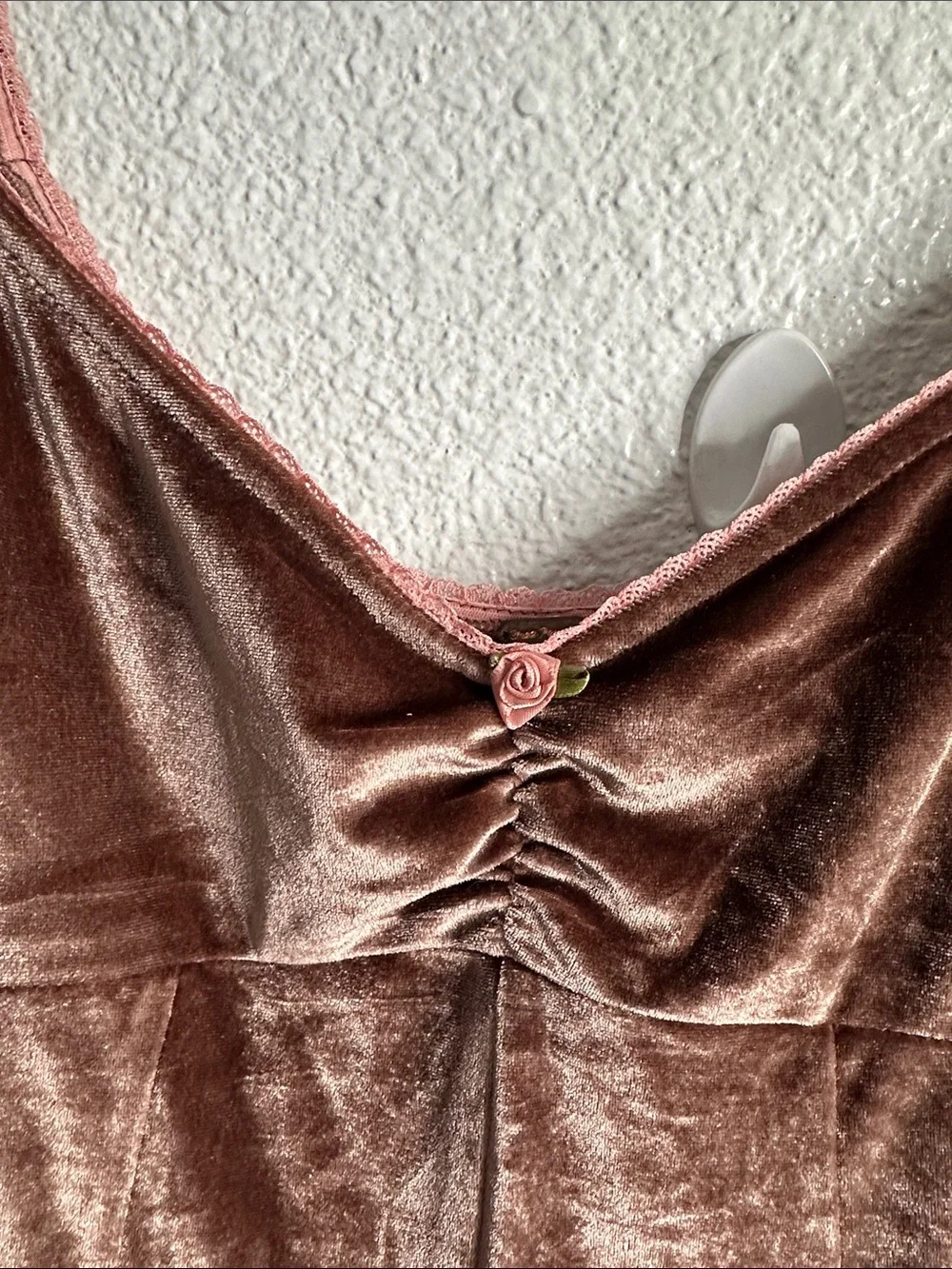 Free people rose Marie Velvet V-Neck A-Line Dress in Dusty Rose size M